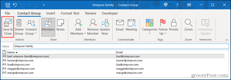 Hur man skapar en kontaktgrupp eller distributionslista i Outlook