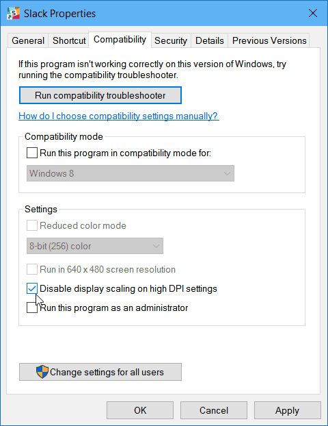 Fixa fuzzy Windows 10-text på högupplösta skärmar