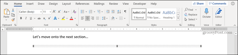 A vízszintes vonal eltávolítása a Microsoft Word programban