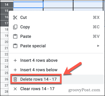 Hur man tar bort tomma rader i Google Sheets