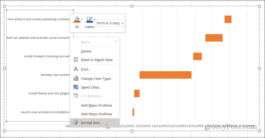 Hvordan lage et Gantt-diagram i Excel