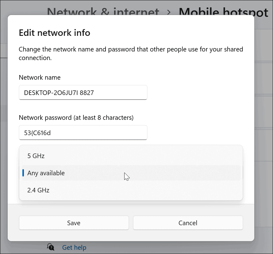 Mobil hotspot létrehozása Windows 11 rendszeren