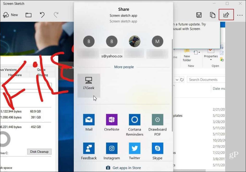 Ta och kommentera skärmdumpar med det nya Snip & Sketch Tool på Windows 10