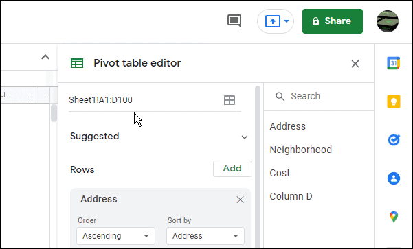 Hur man uppdaterar pivottabeller i Google Sheets