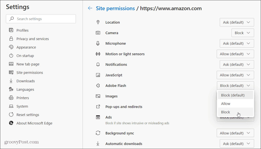 Як увімкнути або вимкнути дозволи сайту в Microsoft Edge