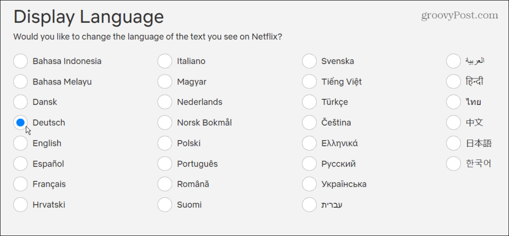 Hvordan endre språk på Netflix