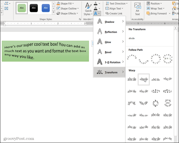 Hur man infogar och formaterar en textruta i Microsoft Word