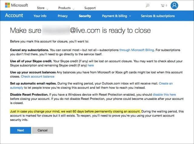 Slik sletter du Hotmail-, Windows Live- og Outlook-kontoen din permanent