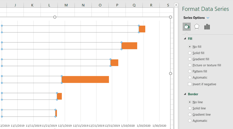 Hogyan készítsünk Gantt-diagramot Excelben