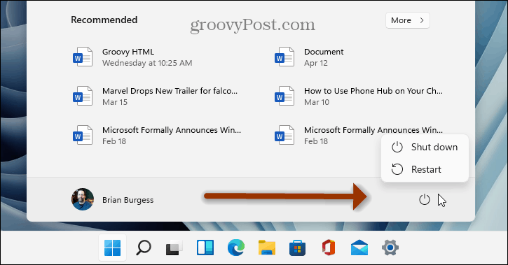 Ako vypnúť alebo reštartovať Windows 11