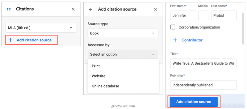 Sådan citeres kilder og inkludere en bibliografi i Google Docs