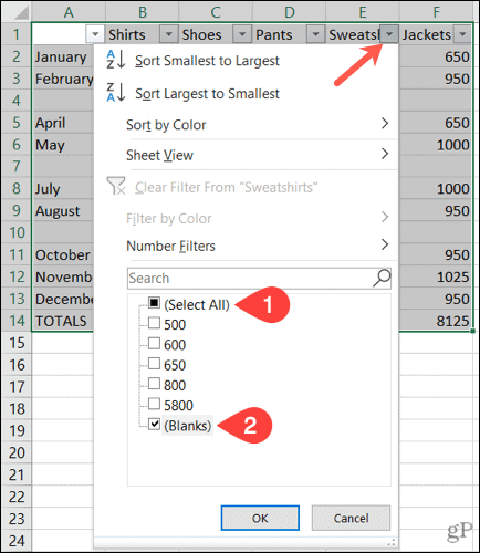 Hvordan finne og slette tomme rader i Microsoft Excel