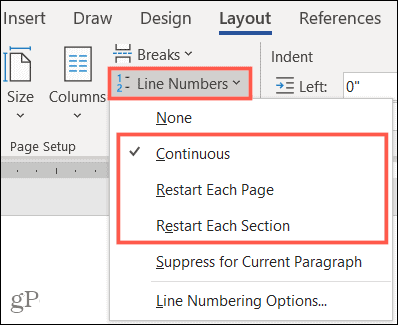 Hur man aktiverar och anpassar radnummer i Microsoft Word