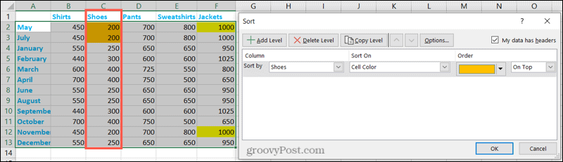 Slik bruker du den tilpassede sorteringsfunksjonen i Microsoft Excel