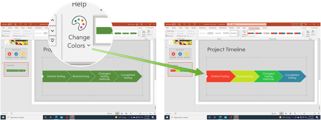 Microsoft PowerPoint idővonal létrehozása a dátumok megjelenítéséhez