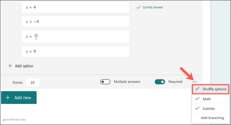 Hvordan lage en matematikkquiz i Microsoft Forms