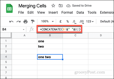 Slik slår du sammen og opphever sammenslåingen av celler i Google Sheets