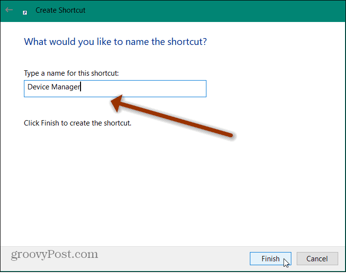 Kuinka luoda pikakuvake Laitehallintaan Windows 10:ssä