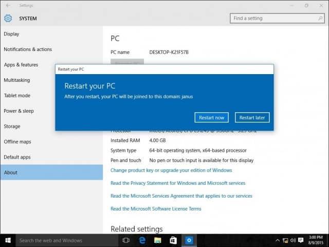 Hur man ansluter en Windows 10-dator till en domän