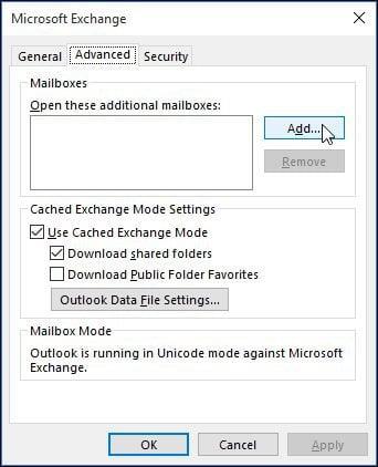 Hur man lägger till ytterligare brevlåda till Outlook