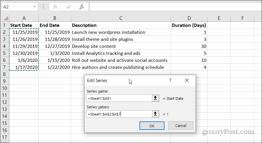 Hogyan készítsünk Gantt-diagramot Excelben