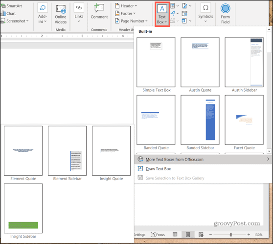 Jak vložit a naformátovat textové pole v aplikaci Microsoft Word