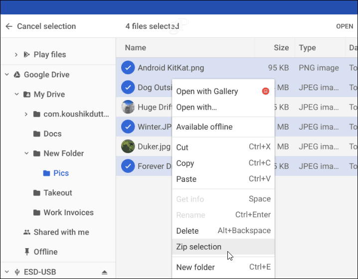 Hur man använder och hanterar zip-filer på en Chromebook