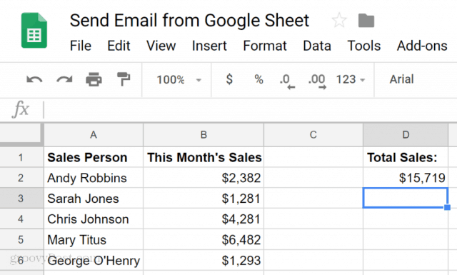 Bruk Google Sheets til å sende en e-post basert på celleverdi