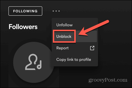 Hur man tar bort följare på Spotify