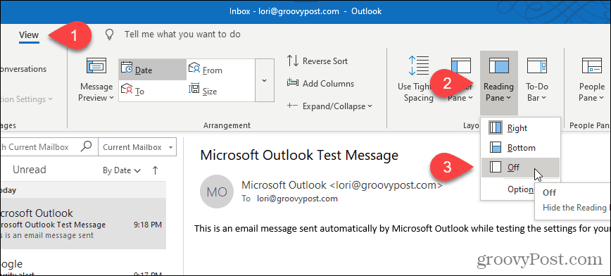 Slik slår du av leseruten for alle mapper samtidig i Outlook