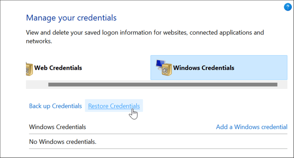 A Credential Manager használata Windows 11 rendszeren