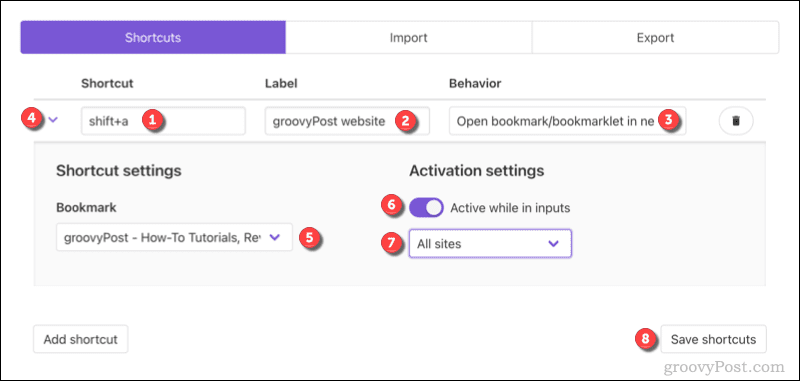 Hur man tilldelar en kortkommando till Google Chrome-bokmärken