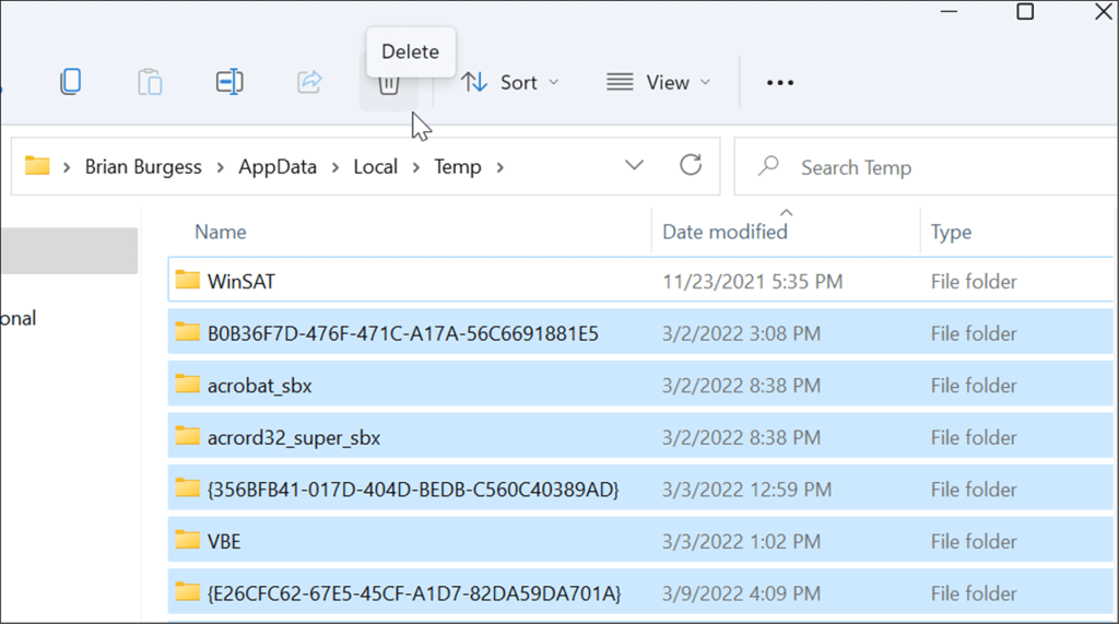 4 måter å slette midlertidige filer på Windows 11