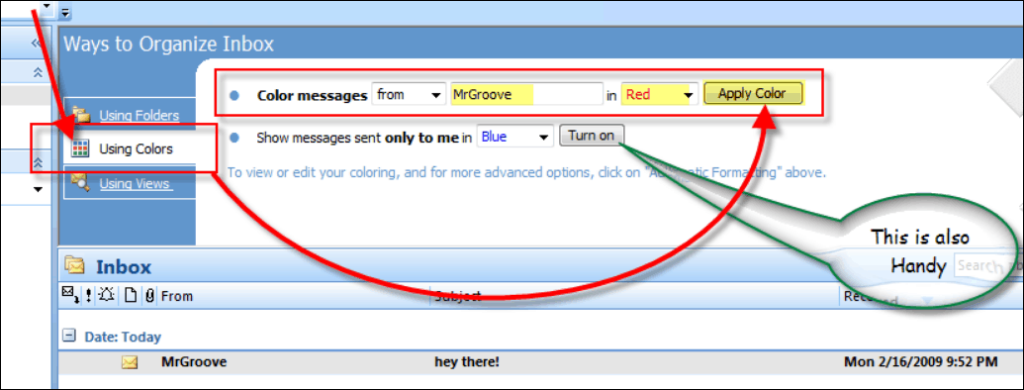 Organisera din inkorg i Microsoft Outlook med färg