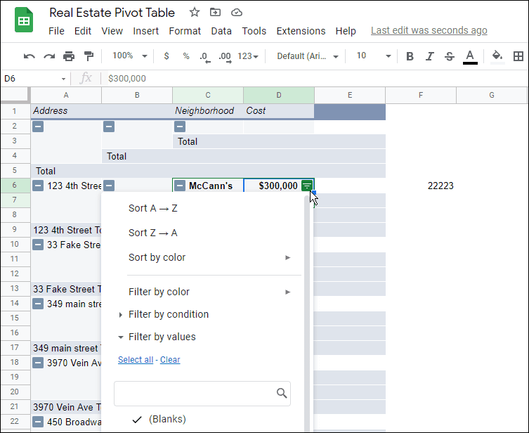 Hur man uppdaterar pivottabeller i Google Sheets