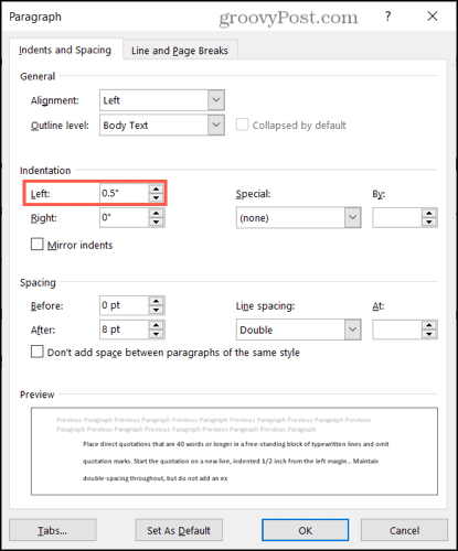 Hur man infogar ett blockcitat i Microsoft Word