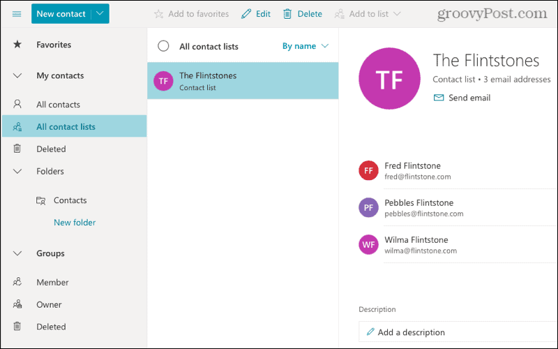 Hur man skapar en kontaktgrupp eller distributionslista i Outlook