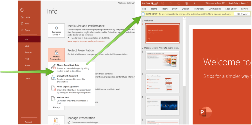 Hogyan készítsünk Microsoft PowerPoint prezentációt írásvédett