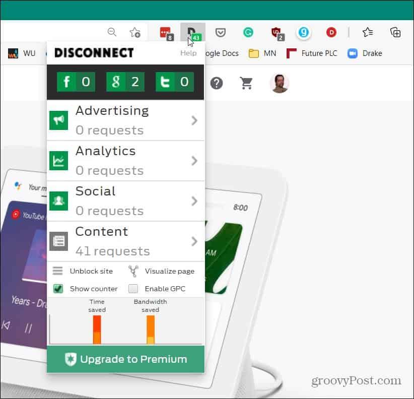 Disconnect er en nettleserutvidelse for å opprettholde personvernet ditt på nettet