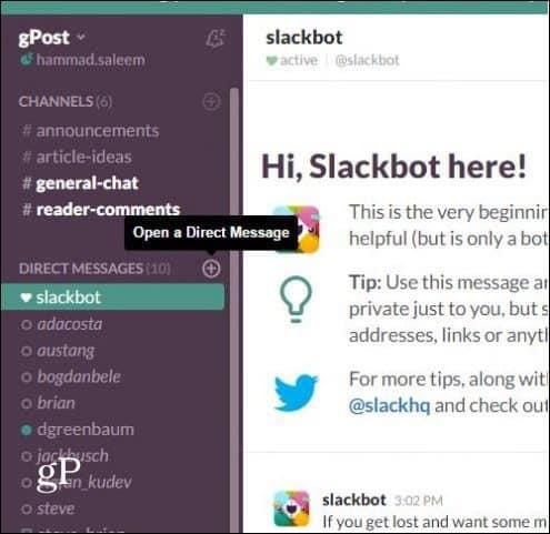 Slack Tip: Vytvorte skupinový chat on the Fly