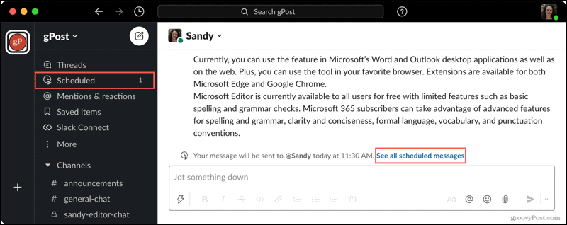 Як запланувати надсилання повідомлень у Slack пізніше