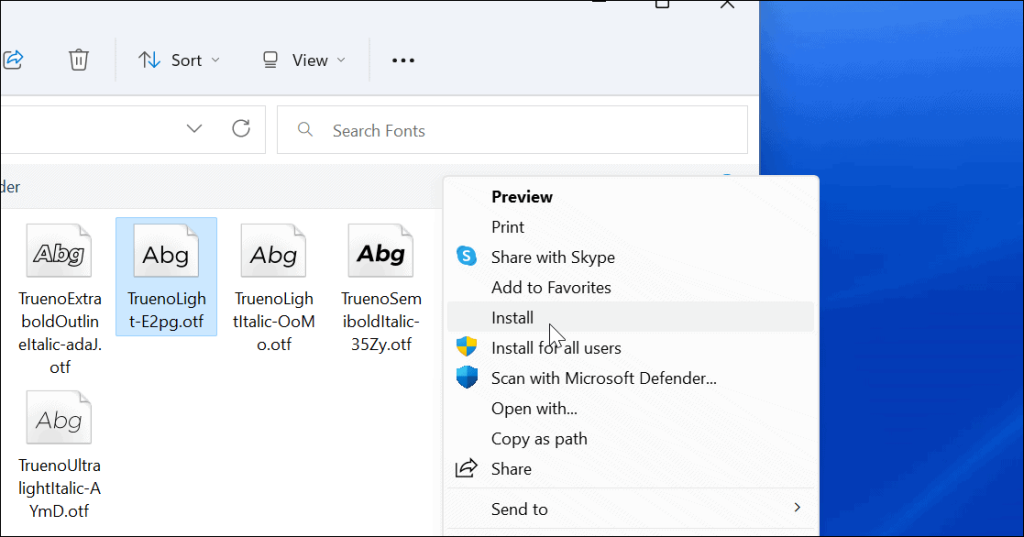 Hvordan installere eller avinstallere skrifter på Windows 11