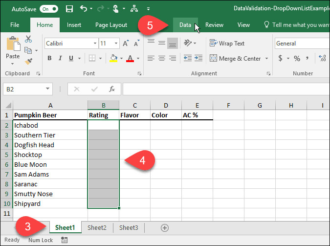 Legördülő listák létrehozása a Microsoft Excel adatellenőrzésével