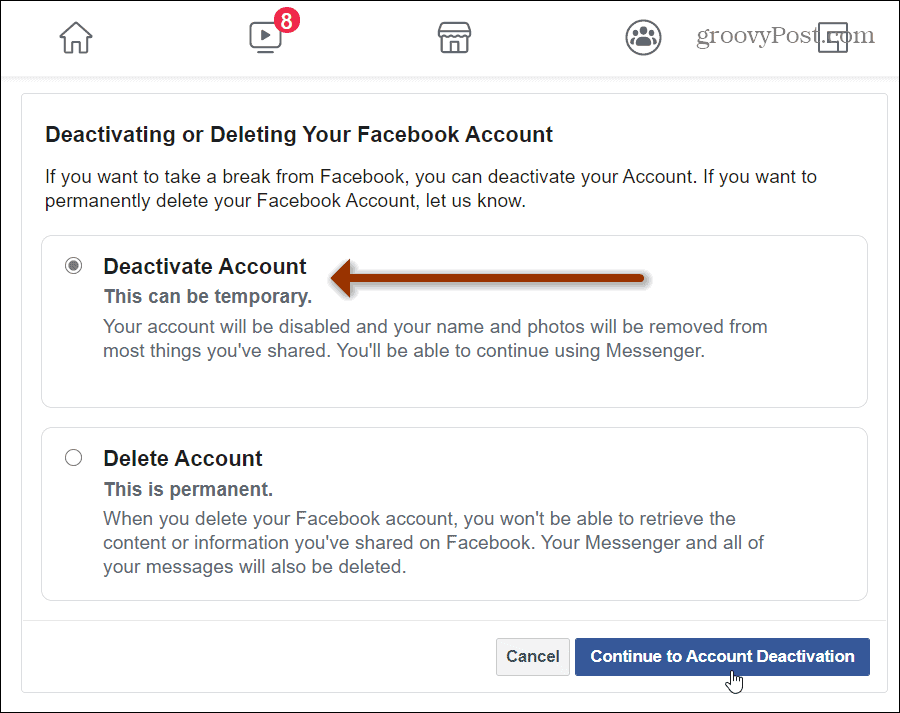 Hogyan lehet deaktiválni Facebook-fiókját, de megtartani a Facebook Messengert