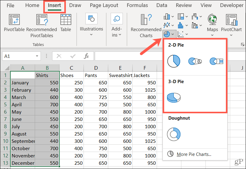 Hur man gör ett cirkeldiagram i Microsoft Excel