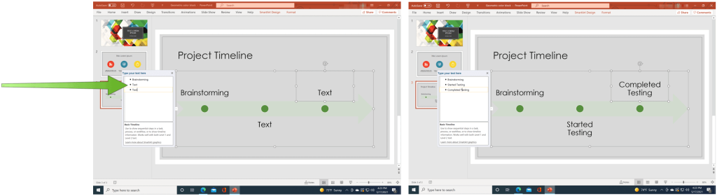 Hvordan lage en Microsoft PowerPoint-tidslinje for å vise datoer