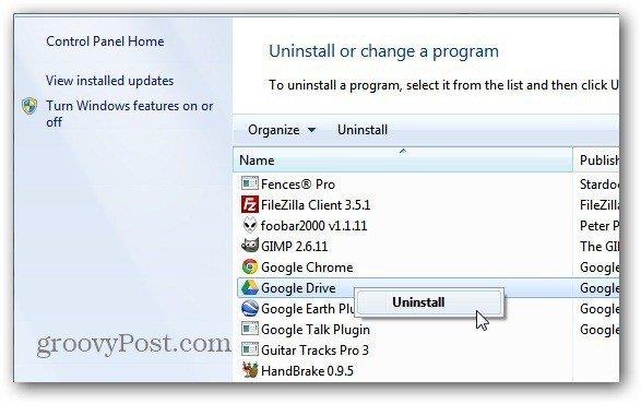 Hur man avinstallerar Google Drive helt från Windows