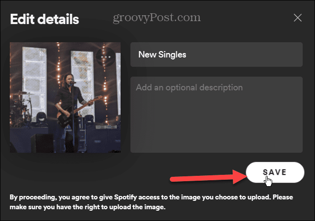 A Spotify lejátszási lista képének megváltoztatása