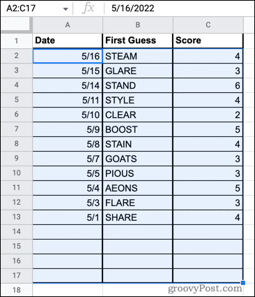 Hur man tar bort tomma rader i Google Sheets