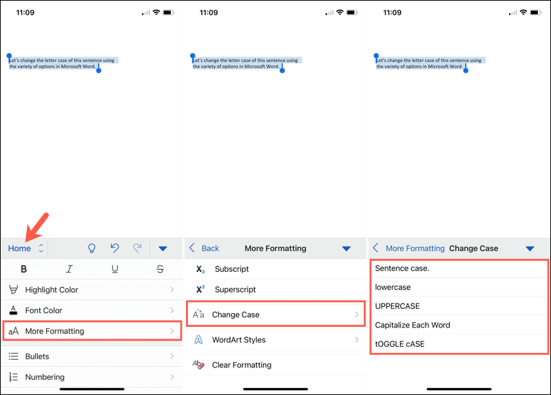 Hur man ändrar versaler eller skiftläge i Microsoft Word